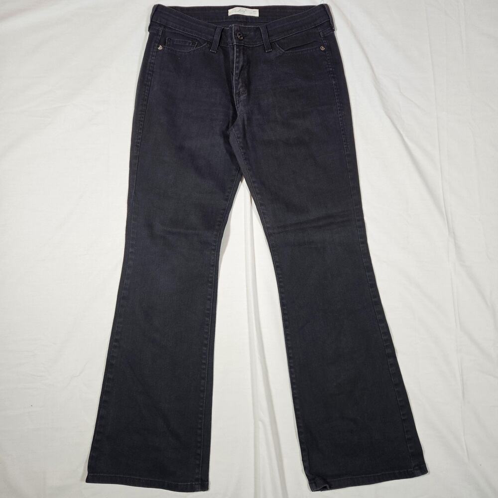 Y2K Levis 553 Boot Jeans Womens 8M 30X30 Black Low Rise Bootcut Stretch Denim